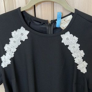 NWOT Kate Spade Belted Black Silk Cocktail Dress